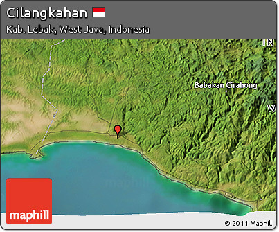 Satellite 3D Map of Cilangkahan