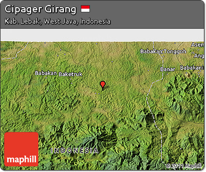 Satellite 3D Map of Cipager Girang