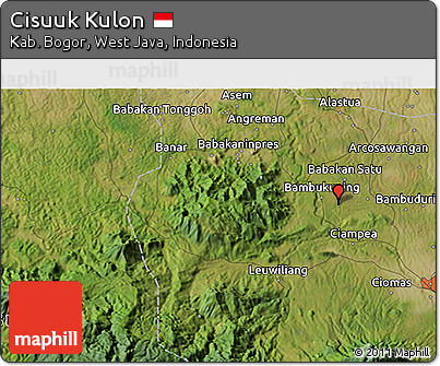Satellite 3D Map of Cisuuk Kulon