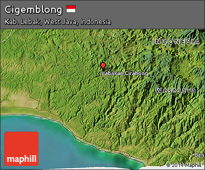 Satellite 3D Map of Cigemblong