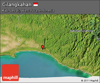 Satellite 3D Map of Cilangkahan