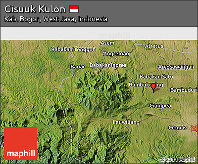 Satellite 3D Map of Cisuuk Kulon