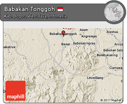 Shaded Relief 3D Map of Babakan Tonggoh