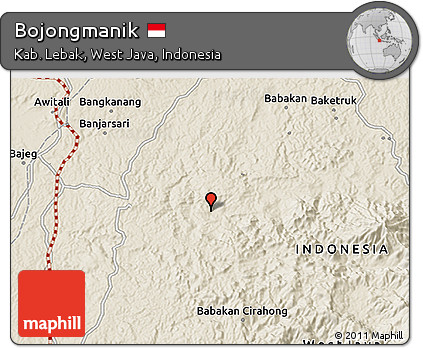 Shaded Relief 3D Map of Bojongmanik