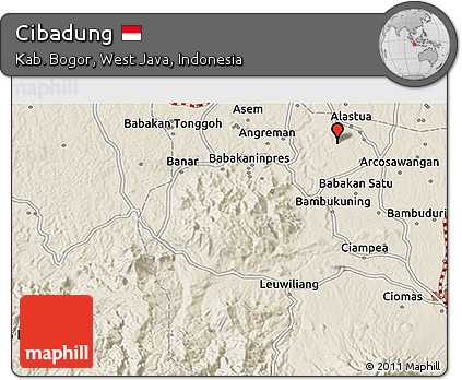 Shaded Relief 3D Map of Cibadung
