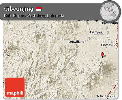 Shaded Relief 3D Map of Cibeunjing