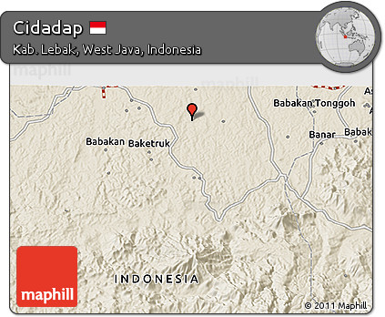 Shaded Relief 3D Map of Cidadap