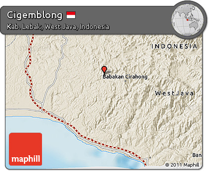 Shaded Relief 3D Map of Cigemblong