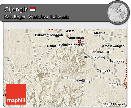 Shaded Relief 3D Map of Cijengir