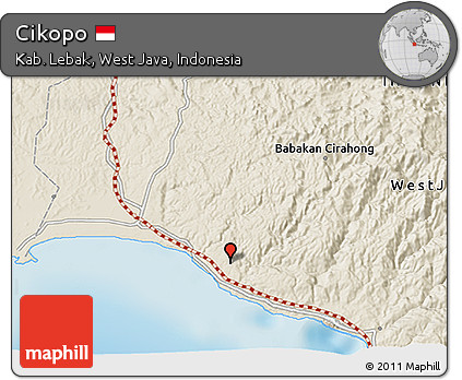 Shaded Relief 3D Map of Cikopo