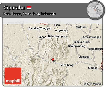 Shaded Relief 3D Map of Ciparahu