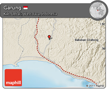 Shaded Relief 3D Map of Garung