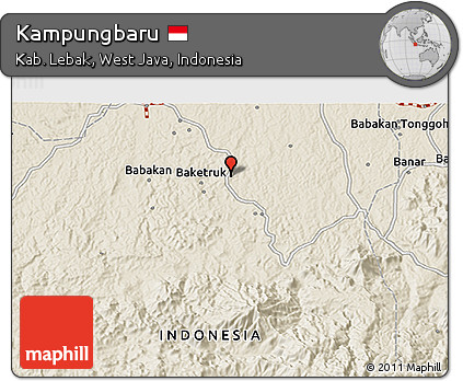Shaded Relief 3D Map of Kampungbaru