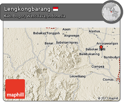 Shaded Relief 3D Map of Lengkongbarang
