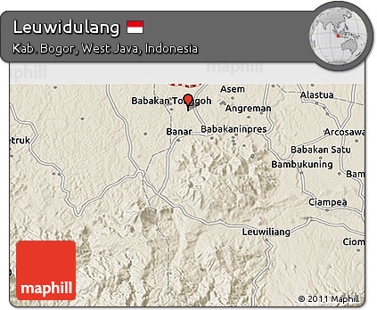 Shaded Relief 3D Map of Leuwidulang