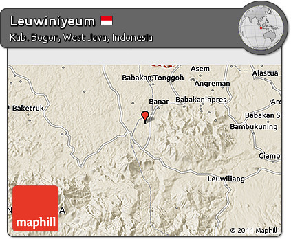 Shaded Relief 3D Map of Leuwiniyeum