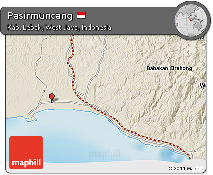 Shaded Relief 3D Map of Pasirmuncang