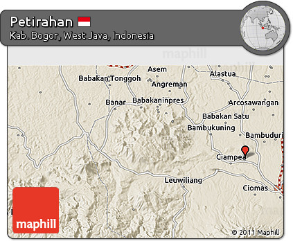 Shaded Relief 3D Map of Petirahan