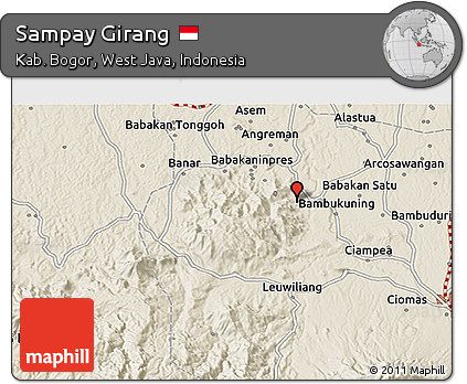 Shaded Relief 3D Map of Sampay Girang