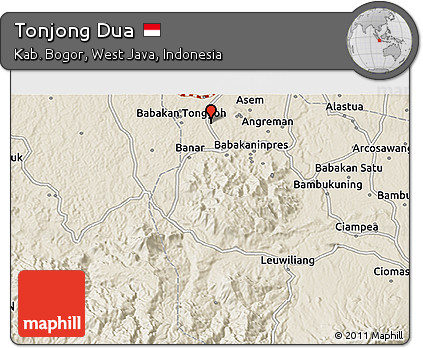 Shaded Relief 3D Map of Tonjong Dua