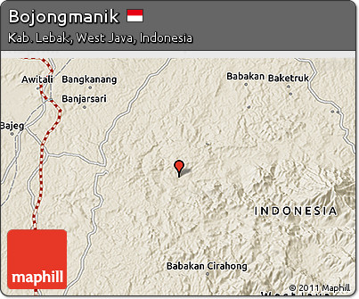 Shaded Relief 3D Map of Bojongmanik