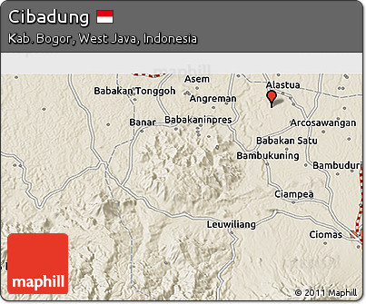 Shaded Relief 3D Map of Cibadung