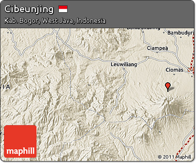 Shaded Relief 3D Map of Cibeunjing