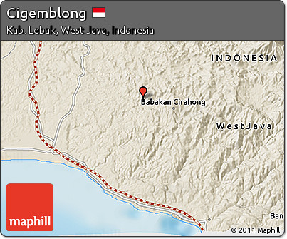 Shaded Relief 3D Map of Cigemblong