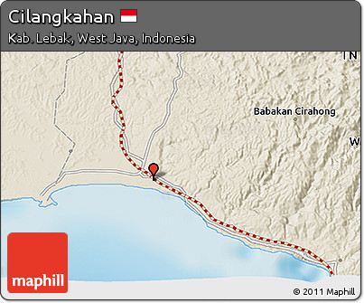 Shaded Relief 3D Map of Cilangkahan