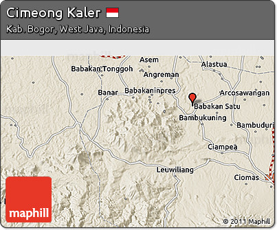 Shaded Relief 3D Map of Cimeong Kaler