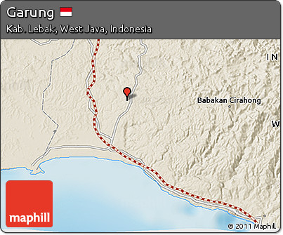 Shaded Relief 3D Map of Garung