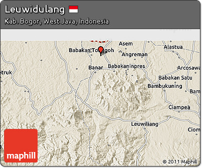 Shaded Relief 3D Map of Leuwidulang