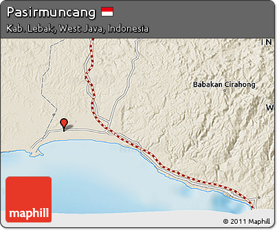 Shaded Relief 3D Map of Pasirmuncang