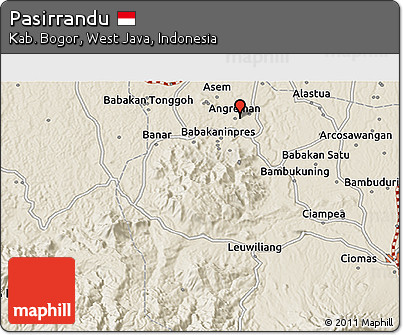 Shaded Relief 3D Map of Pasirrandu