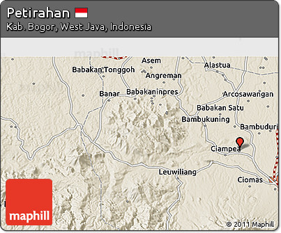 Shaded Relief 3D Map of Petirahan