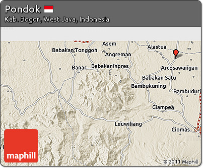 Shaded Relief 3D Map of Pondok