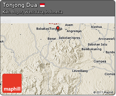 Shaded Relief 3D Map of Tonjong Dua