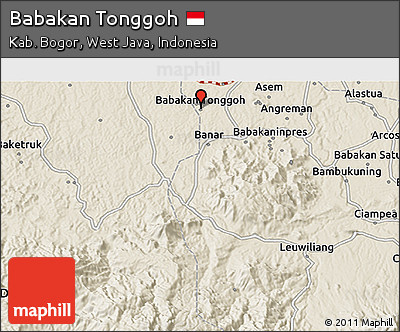 Shaded Relief 3D Map of Babakan Tonggoh