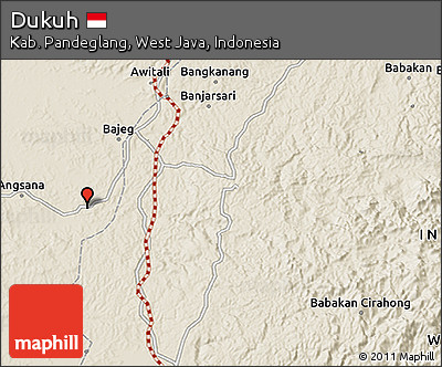 Shaded Relief 3D Map of Dukuh