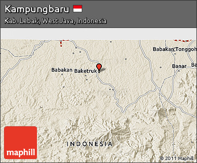 Shaded Relief 3D Map of Kampungbaru