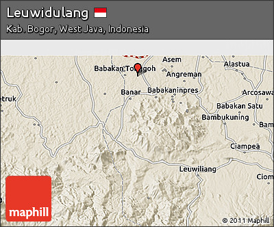 Shaded Relief 3D Map of Leuwidulang