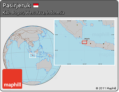 Gray Location Map of Pasirjeruk