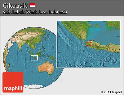 Satellite Location Map of Cikeusik