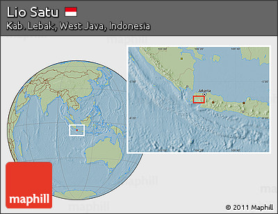 Savanna Style Location Map of Lio Satu, hill shading