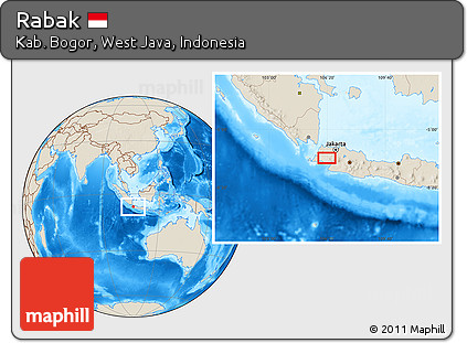 Shaded Relief Location Map of Rabak