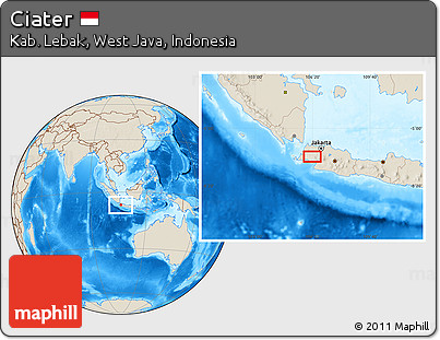 Shaded Relief Location Map of Ciater