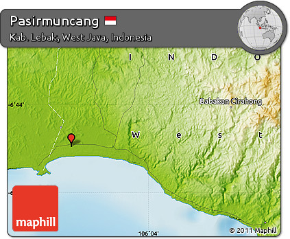 Physical Map of Pasirmuncang