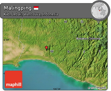 Satellite Map of Malingping