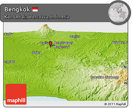 Physical Panoramic Map of Bengkok