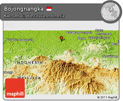 Physical Panoramic Map of Bojongnangka